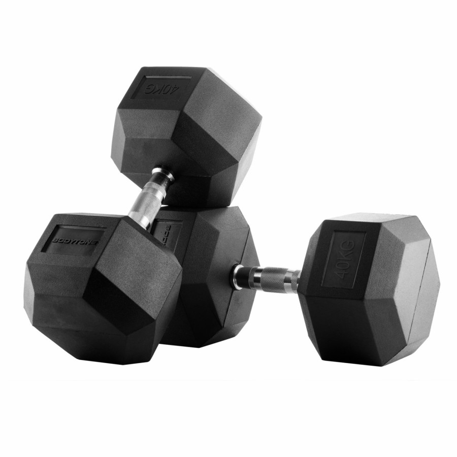 New Bodytone Mancuernas De Goma Hexagonales 40 Kg